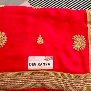 New Red Work Saree