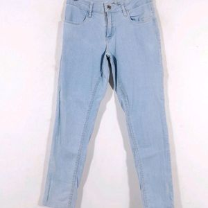 Light Blue Stright Fit Denim Jeans ( Women)