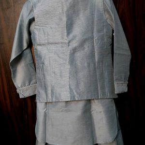 Silver color  kurta pjama with  jacket