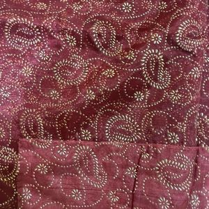 Rusty Red Saree With Full Work On The Whole Sare