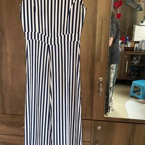 White And Blue Strips Long Shrug