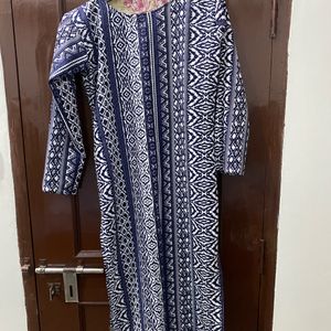 Straight Long Kurta With Boat Neck