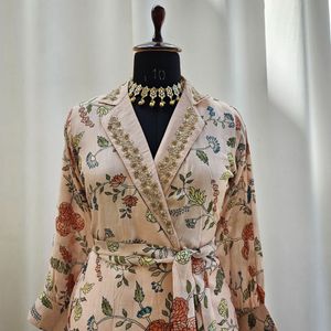 KTTZardozi Floral Blazer Gharara Indo Western Dres