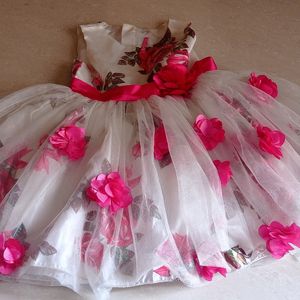 White Dress Pink Flower