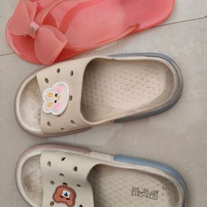 Chappals - 3 Pair ( Cream One Is Used Has Defect)