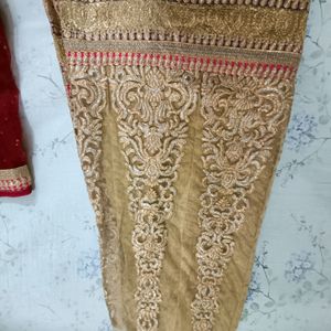 Golden Pink Red Lehenga