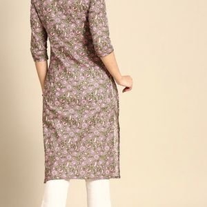 Women Grey And Pink Kurta