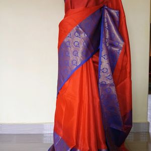 Beautiful Silk Saree with Blue Colour Zari work