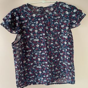 Floral Blue Top