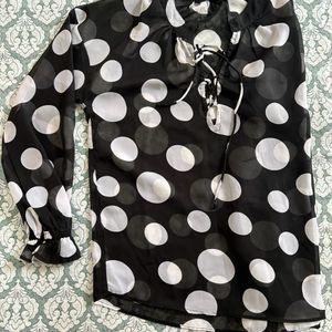 Black Polka Dot Top