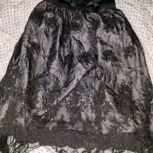 black flower embroidery skirt