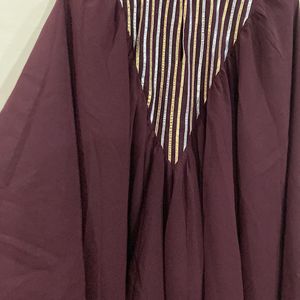 Designer Wine Shade Poncho Style Cordset