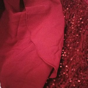 Red Glitter Party Wear Top