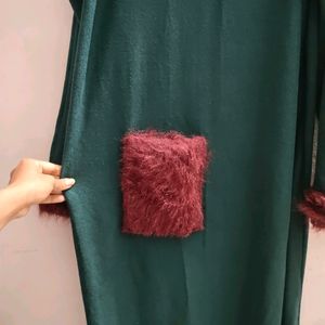 Green Full Sleeve Night Wear For Women