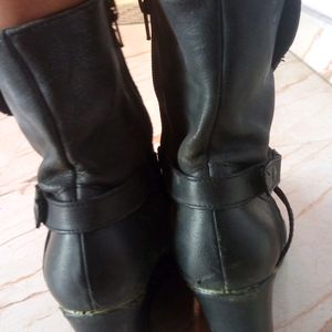 Black Wedge Boots