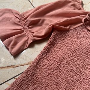 Peachy Smocked Off Shoulder Top