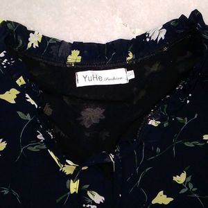 🔴black floral Top For Women