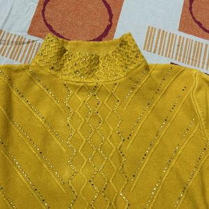 Mustard Motif Sweater