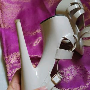 Beige Colour High Heels Shoes