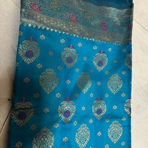 Blue And Pink Saree For Weeding