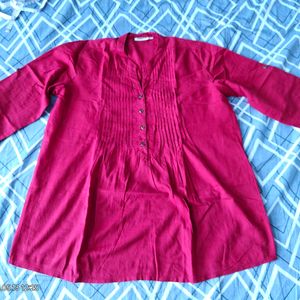 Negotiable Red Empire Tunic Top