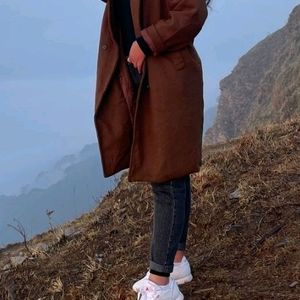 Dark brown baggy overcoat