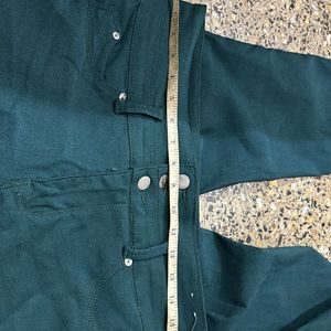 Green High Rise Pants For Women