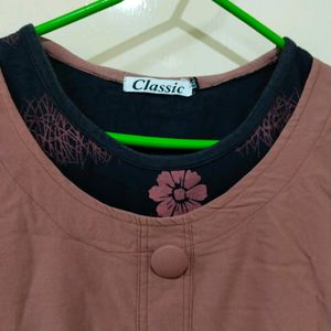Black And Brown Colour Top With Two Layer Design