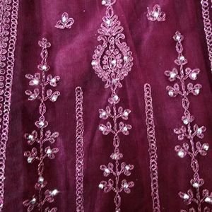 Stunning Wine Purple Lengha Choli XXL