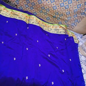 Deep Violet With Parrot Green Pallu Paithani Saree