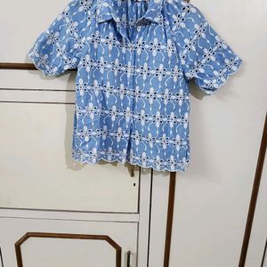 Comfort Days Sky Blue Shiffili Shirt By ONLY