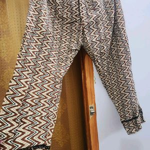 Brown Kurti And Pant Set