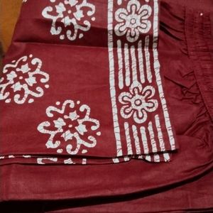 Pure Cotton Suit Set Pants  With Dupatta