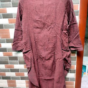 Maroon Flaird Side Pocket Full Sleev Kurta