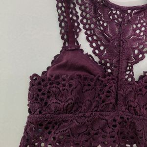 Purple Chikankari Bralette