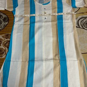 New White-Blue Xxl Kurti