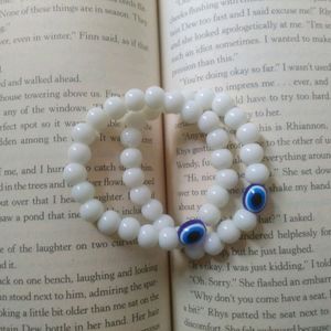 Evil Eye White Colour Beaded Bracelet 🤍