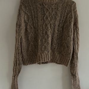 Forever 21 Cable Knit Sweater (Nude/ Tan Trendy)