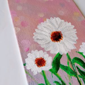 DAISY FLOWER Painting Canvas board (HANDMADE)