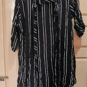 Black And White Stripped Shrug Shirt