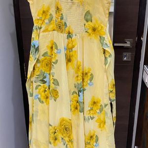 Yellow Floral Maxi Dress