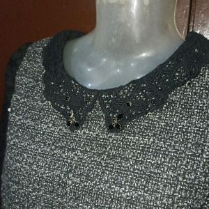 Charcoal Winter Aesthetic Dress