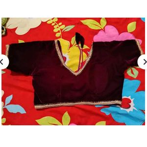 New  Maroon Backless Blouse