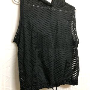 Forever 21 Mesh Unisex Black CropTop