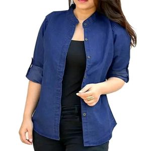 Navy Blue Denim Shirt