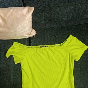 Neon Green Off Shoulder Top