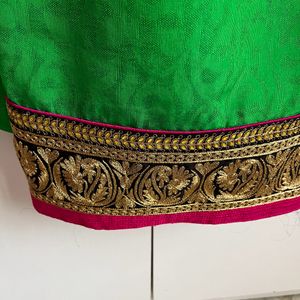 Embellished Jute Green Saree