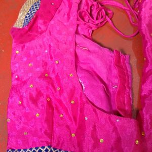 Beautiful Pink Colour Lehenga With Saree