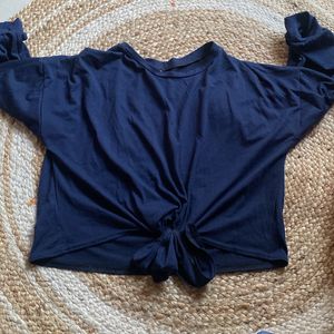 Blue tie Not Casual Top For Women