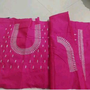 Embroidery Pink Unstiched Blouse